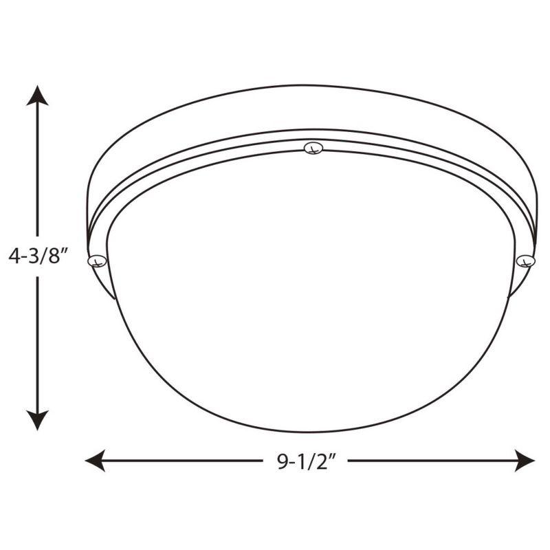 Progress Lighting Bulkheads 1-Light LED Wall/Ceiling Bulkhead, Aluminum, Black, Polycarbonate Shade