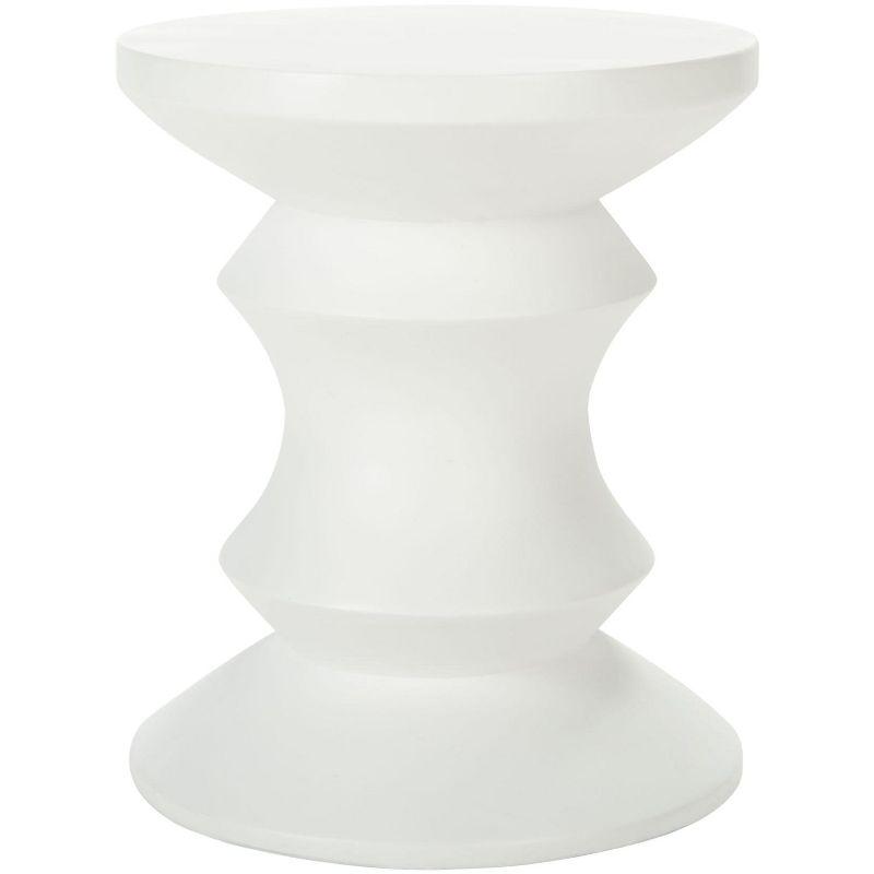 Ivory Concrete Hourglass Indoor/Outdoor Accent Stool