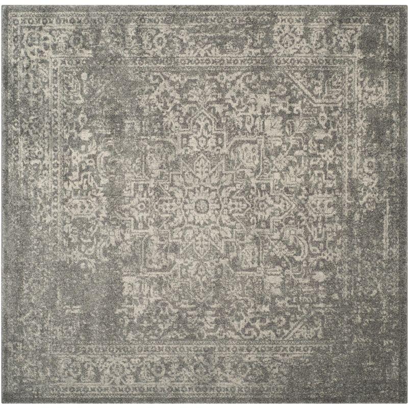 Evoke EVK256 Power Loomed Indoor Area Rug - Silver/Ivory - 6'7"x6'7" - Safavieh