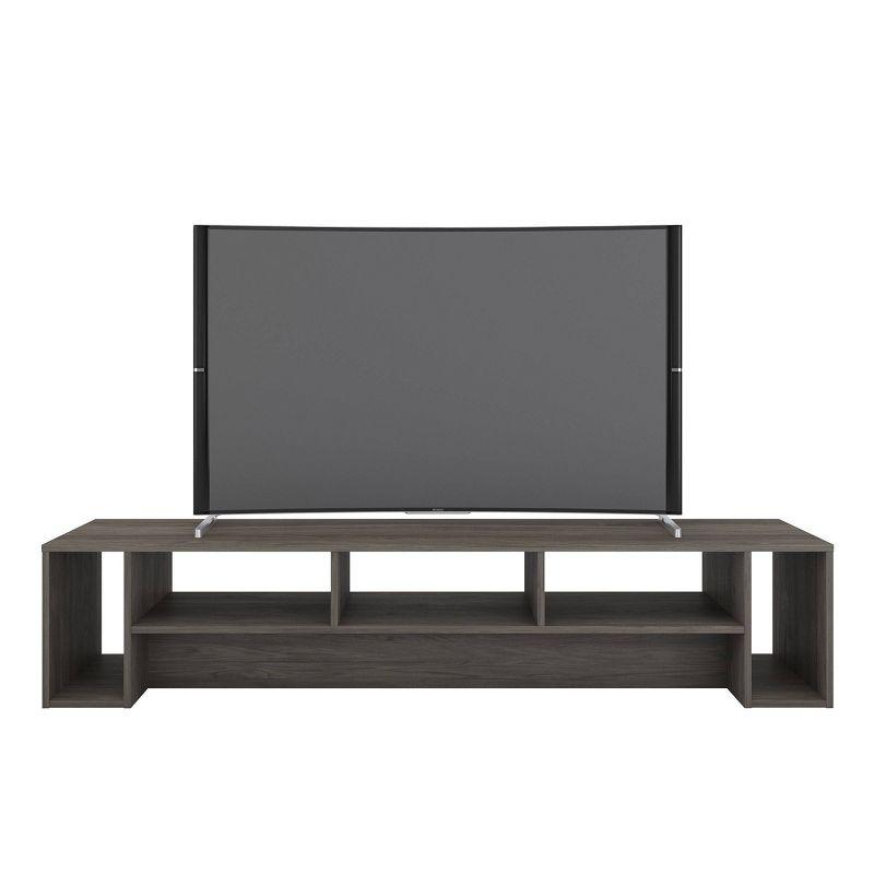 Rustik Bark Grey 72" TV Stand with Open Storage Cubbies