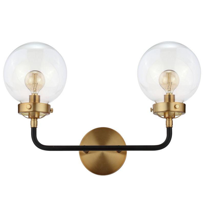 Caleb Transitional 18" Black and Brass LED Wall Sconce