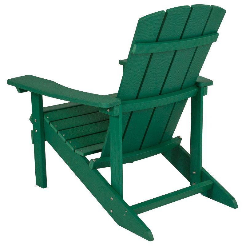 Coastal Breeze Green Poly Resin Adirondack Chair Set