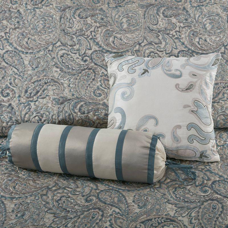 Madison Park Aubrey 5 Piece Jacquard Bedspread Set with Throw Pillows