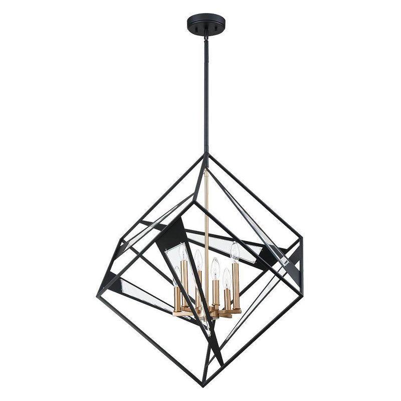 Corrietes 29.57" Matte Black Geometric Glass Pendant Light