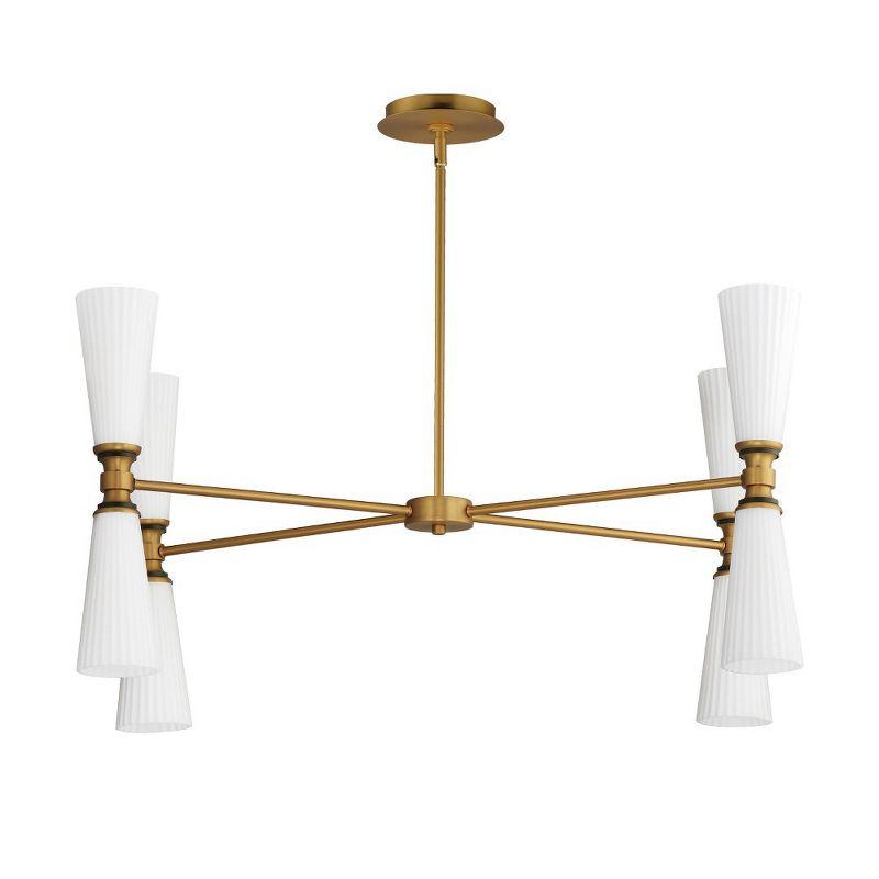 Maxim Lighting 8-Light Black and Brass Chandelier with Glass Shades