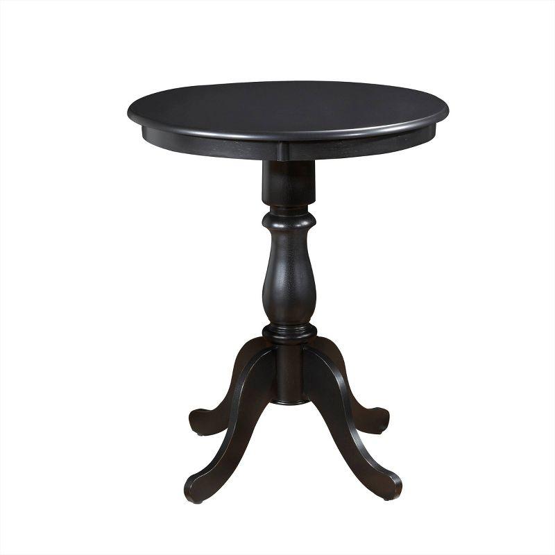 Carolina Living 30" Salem Round Pedestal Bar Table Antique Black: Scandinavian Style, MDF & Rubberwood