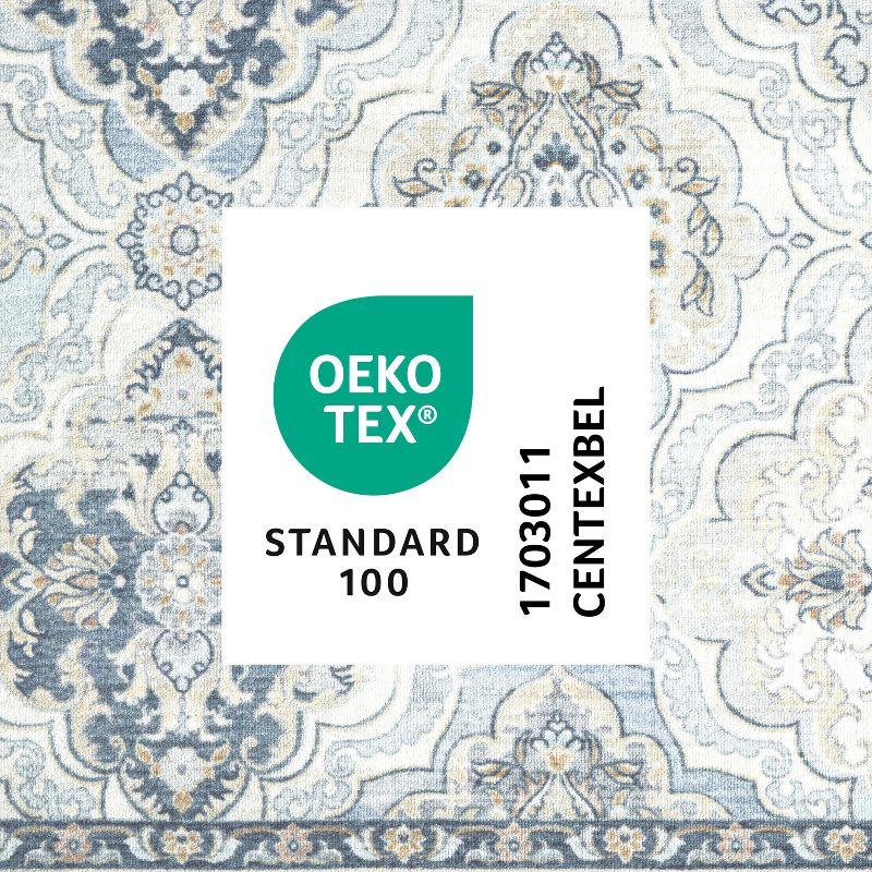 Town & Country Everyday Avani Medallion Everwash Washable Non-Slip Backing Area Rug Gray