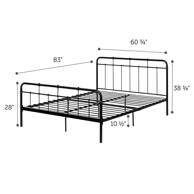 Queen Gravity Metal Platform Bed Black - South Shore