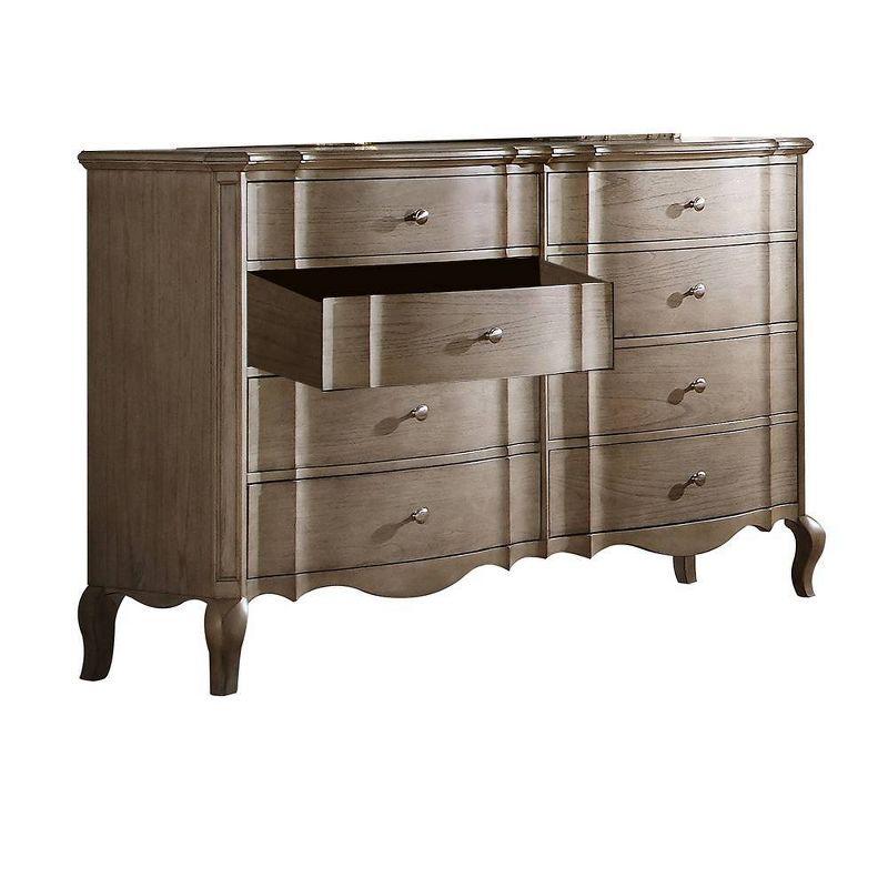 Acme Furniture 64" Chelmsford Dresser Antique Taupe: 8-Drawer Wood Storage for Bedroom, No Assembly Required