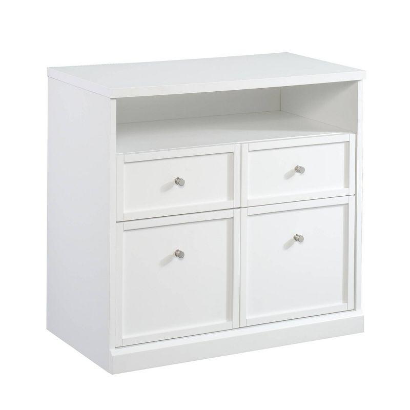 White 4-Drawer Office Storage Cabinet with Adjustable Shelving