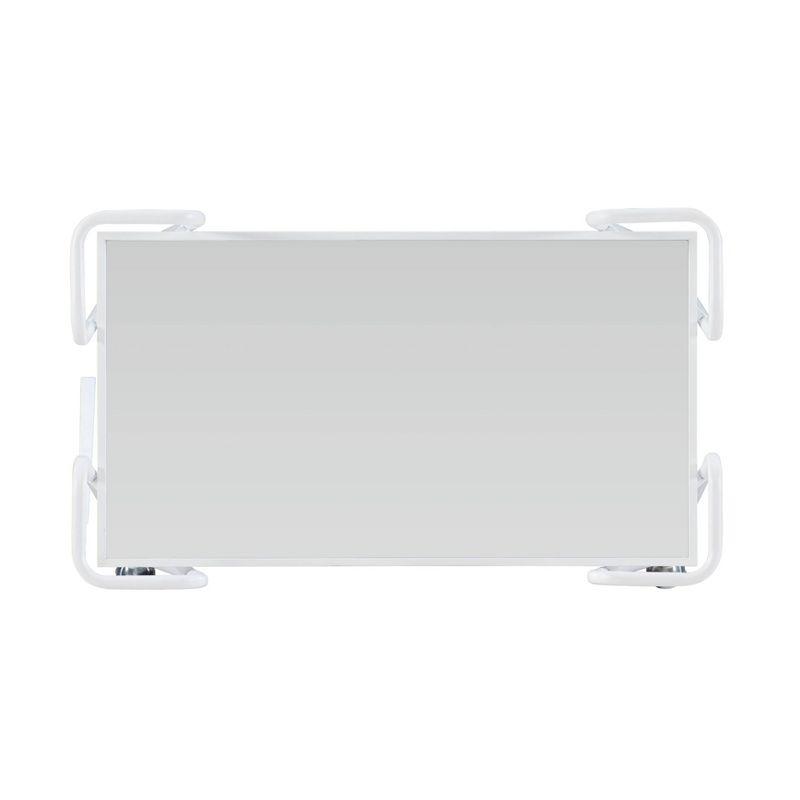 Linon Lawsonia Sleek 2-Tier White Iron Bar Cart with Mirrored Shelves