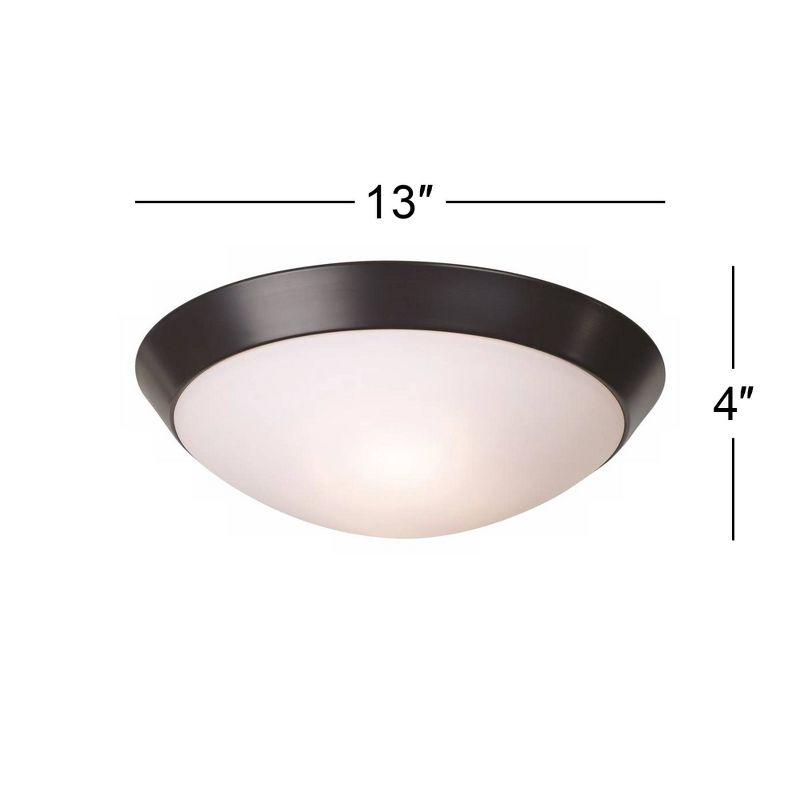 Elegant 15" Bronze Glass Bowl Ceiling Light Flush Mount Fixture