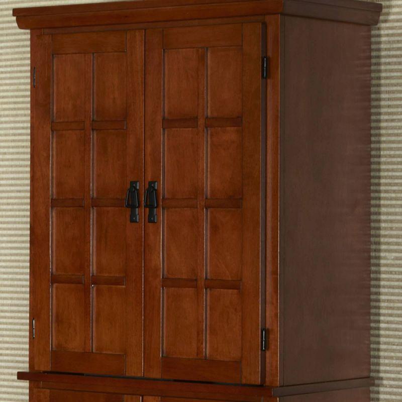 Arts & Crafts Pantry Cottage Oak - Home Styles: Traditional Hardwood Kitchen Storage, 4-Door, 4-Shelf