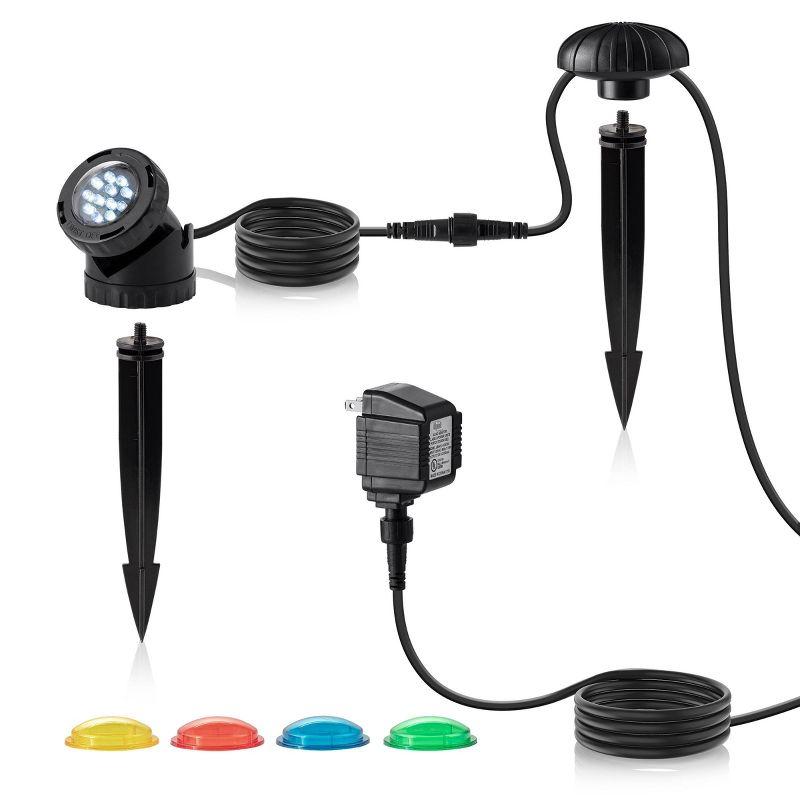 LED Submersible Light with Photocell & Transformer - Alpine Corporation: Weather-Resistant, Electric Powered Landscape Ground Spotlight