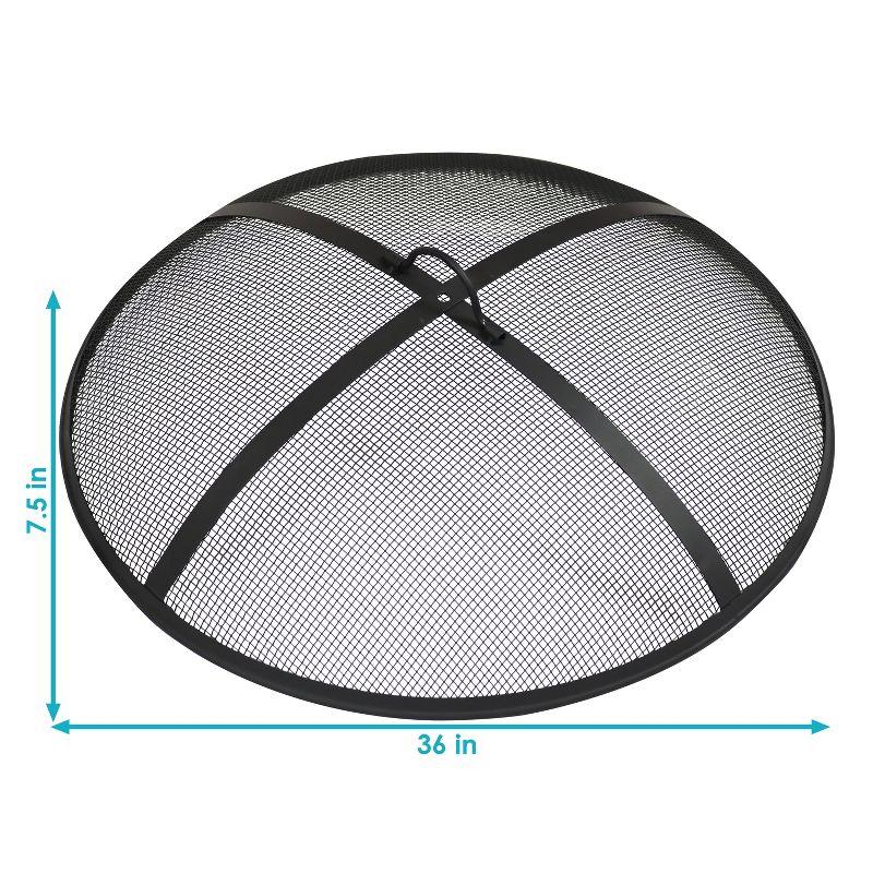 SunnyDaze Decor Heavy-Duty Round Steel Mesh Fire Pit Spark Screen with Handle