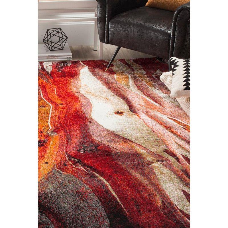 Glacier GLA126 Power Loomed Indoor Runner - Red/Multi - 2'3"x10' - Safavieh