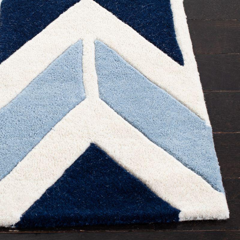 Chatham Blue and Light Blue Hand-Tufted Wool Rug