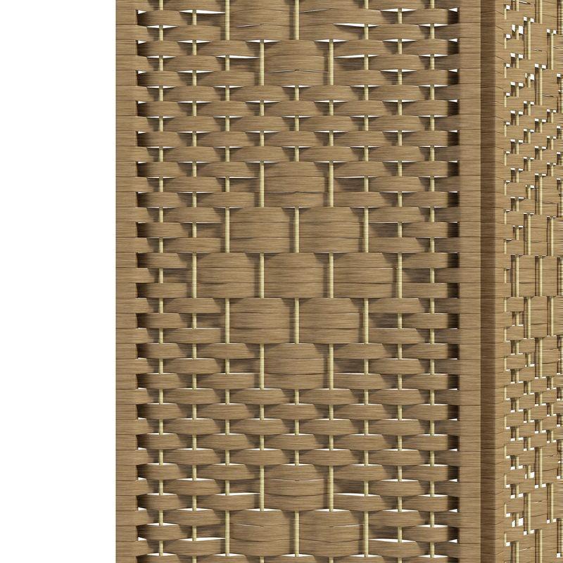 HOMCOM Room Divider, Folding Privacy Screen, 5.6' Room Separator, Wave Fiber Freestanding Partition Wall Divider