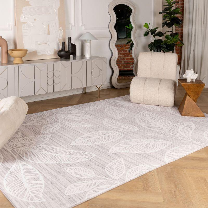 Rug Branch Blossom Modern Floral Cream Beige Indoor Soft Area Rug - 7' x 10'