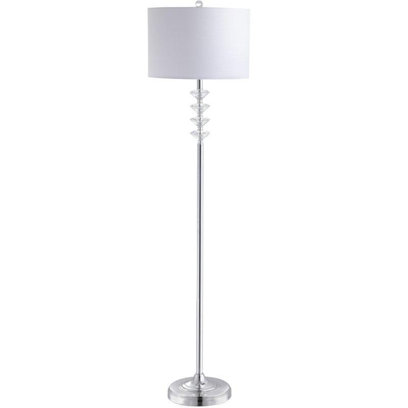 JONATHAN Y Mia 60.5" Crystal/Metal LED Floor Lamp, Clear/Chrome