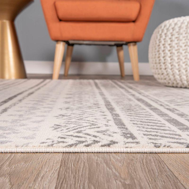 World Rug Gallery Geometric Distressed Bohemian Gray 6'6" x 9' Area Rug