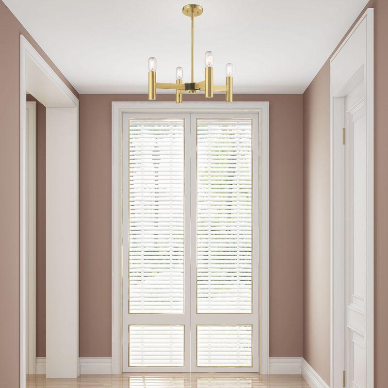 Livex Lighting Copenhagen 4 - Light Chandelier in  Satin Brass