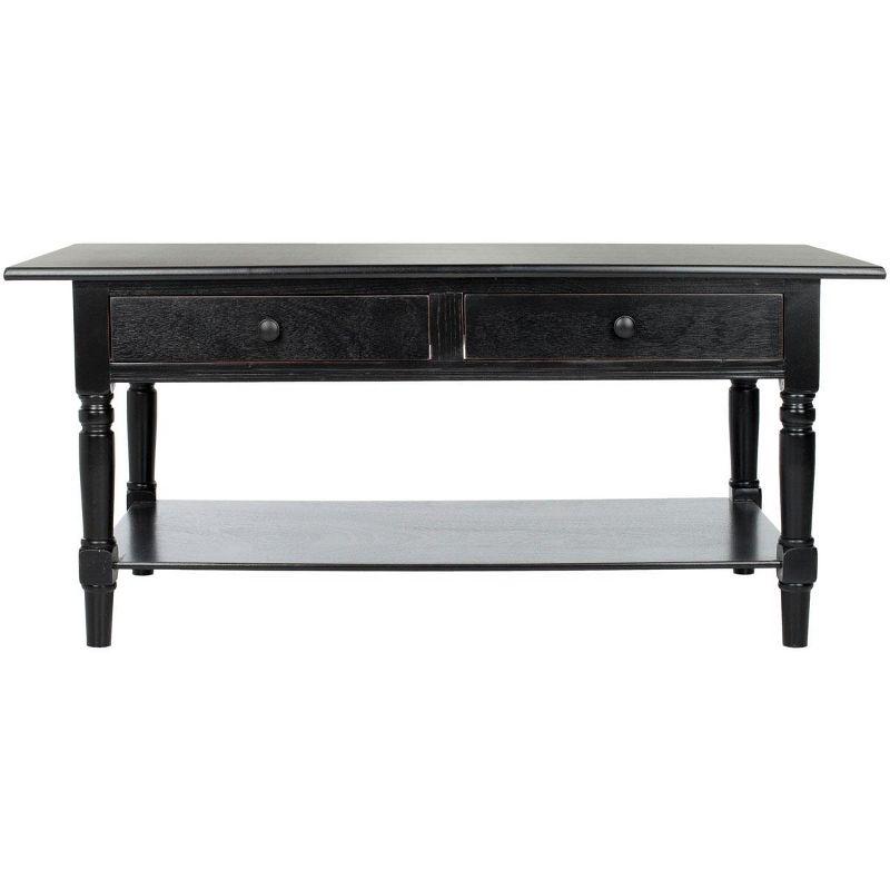 Boris Coffee Table - Distressed Black - Safavieh