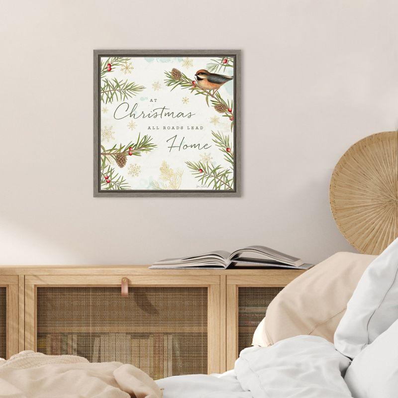 Amanti Art Christmas Tradition V (Bird) by Katie Pertiet Canvas Wall Art Print Framed 16 x 16-in.