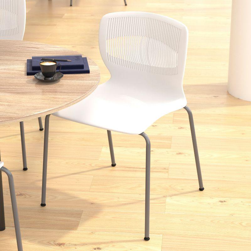 Hercules Series Commercial 770 LB. Capacity Plastic Stack Chair with Lumbar Support