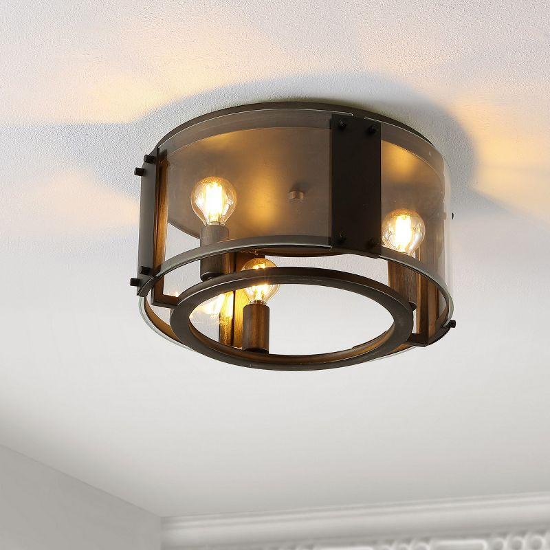 Olen Flush Mount - Black/Chrome - Safavieh.