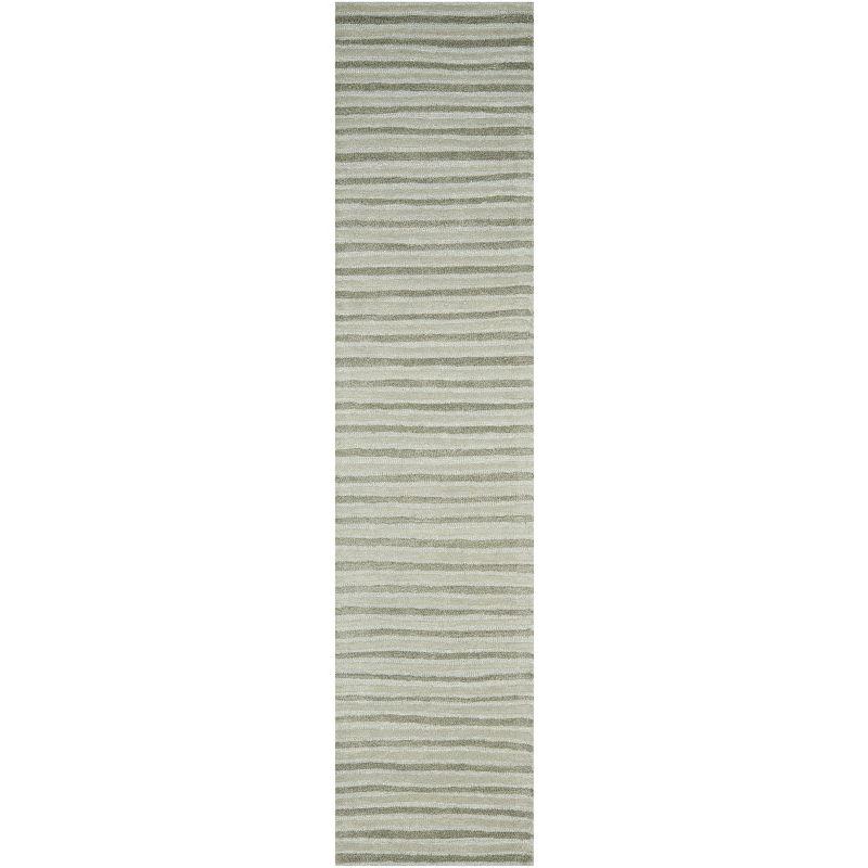 Martha Stewart Hand Drawn Stripe - MSR3619 - Indoor Hand Tufted Runners - Nmbus Cloud Gry - 2'3"x10'