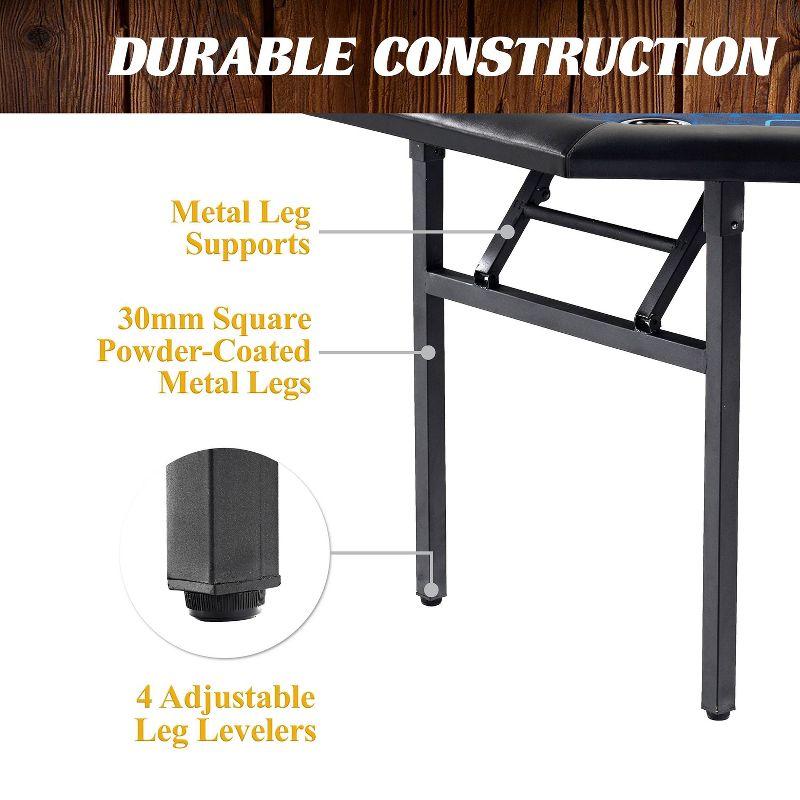 Barrington 48'' Poker Table with Folding Legs and Drink Holders for 8 Players