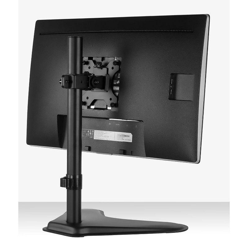 Mount-It! Standing Monitor Stand for Desktops | Single Monitor Mount | Height Adjustable Tilt Swivel Rotating | Fits 21.5 - 32 Inches Computer Screen