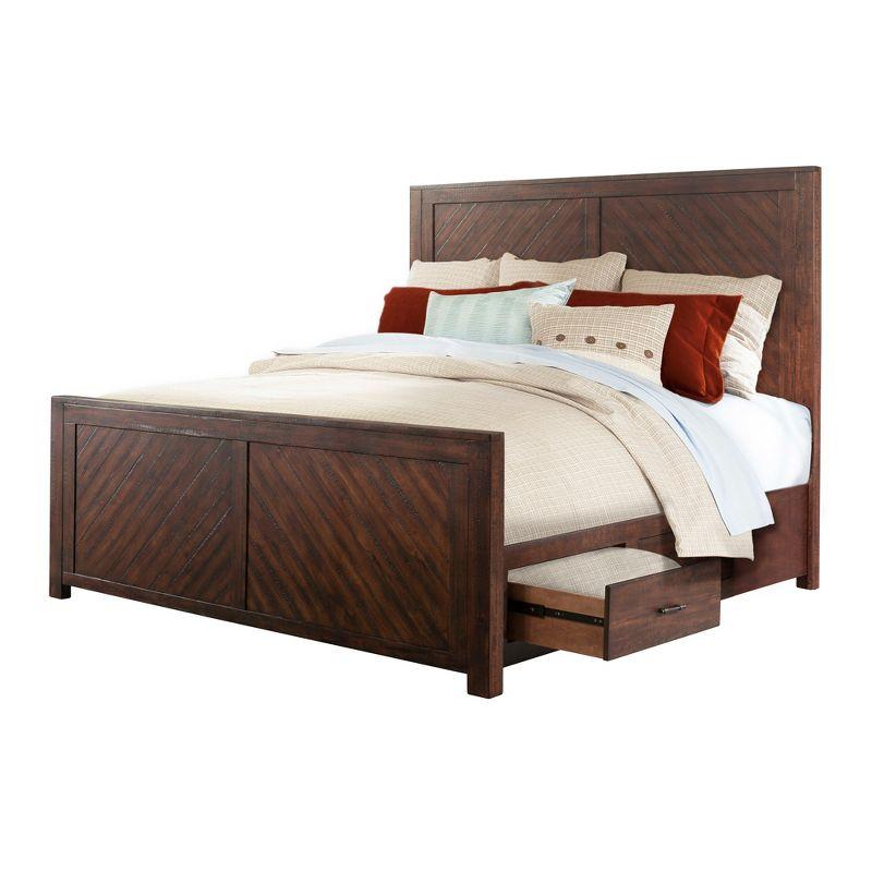 3pc Queen Dex Platform Storage Bedroom Set Walnut Brown - Picket House Furnishings: Traditional Style, No Box Spring Needed