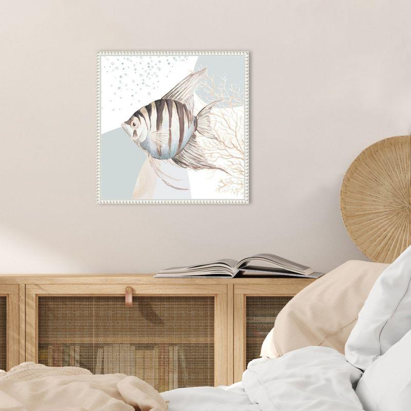 Amanti Art Ocean Oasis Bubbles Striped Fish by Patricia Pinto Framed Canvas Wall Art