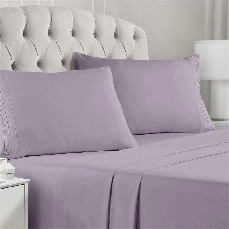 Queen Hazy Lilac Microfiber Deep Pocket Sheet Set