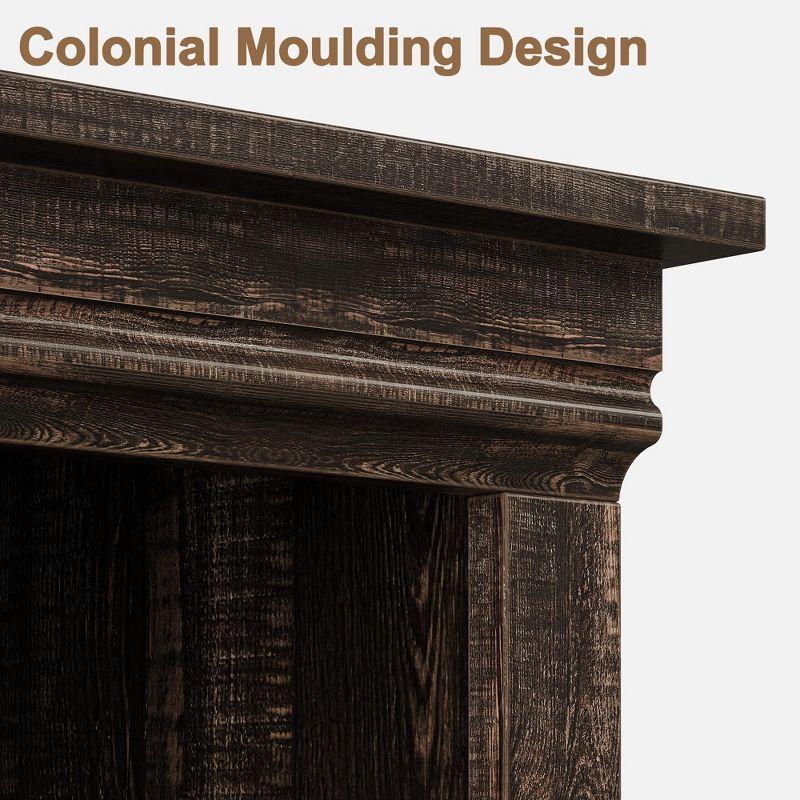 5-Tier Wooden Bookshelves with Cabinet Doors and Bookcases with Doors Floor Bookshelves and Office Storage Cabinets