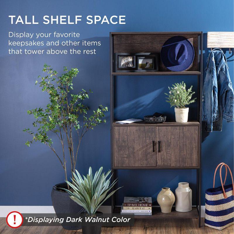 Best Choice Products Storage Bookshelf for Living Room, Walkway w/ Enclosed Cabinet, Elevated Design