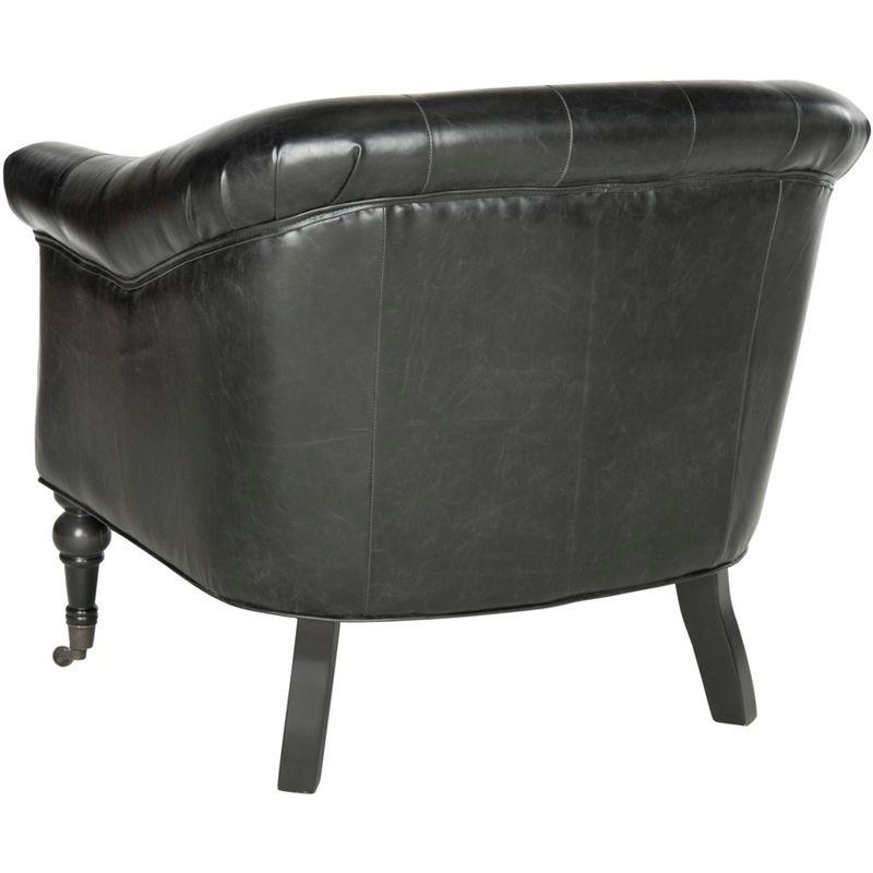 Nicolas Tufted Club Chair - Antique Black - Safavieh