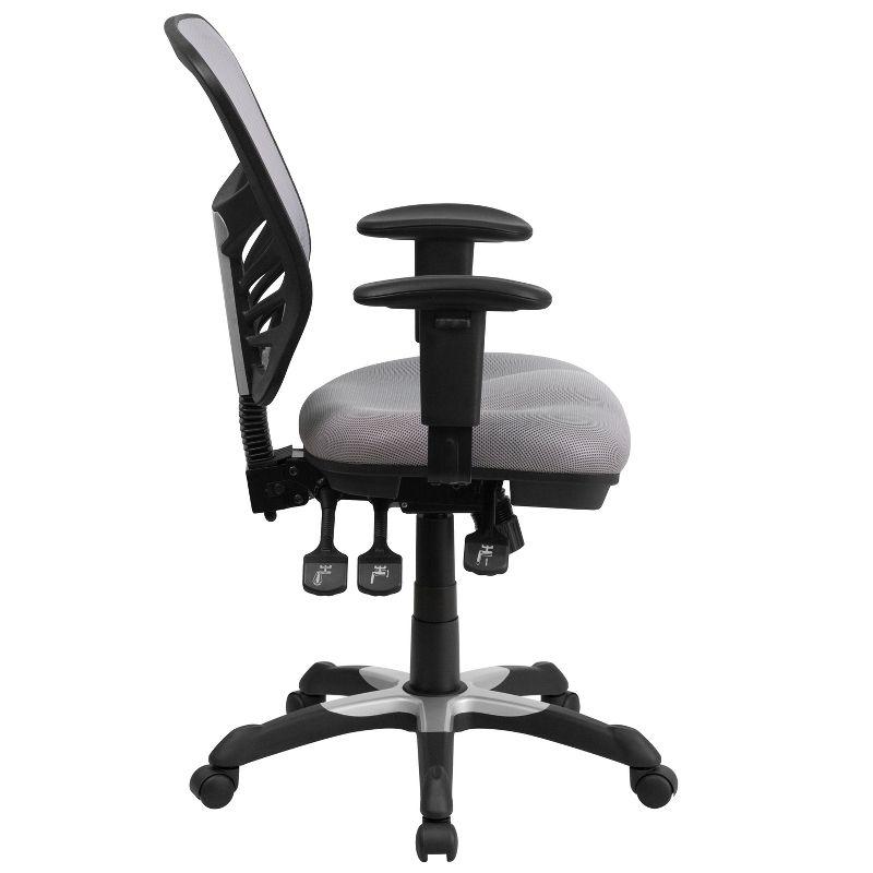 Flash Furniture Mid-Back Mesh Multifunction Executive Swivel Ergonomic Office Chair with Adjustable Arms