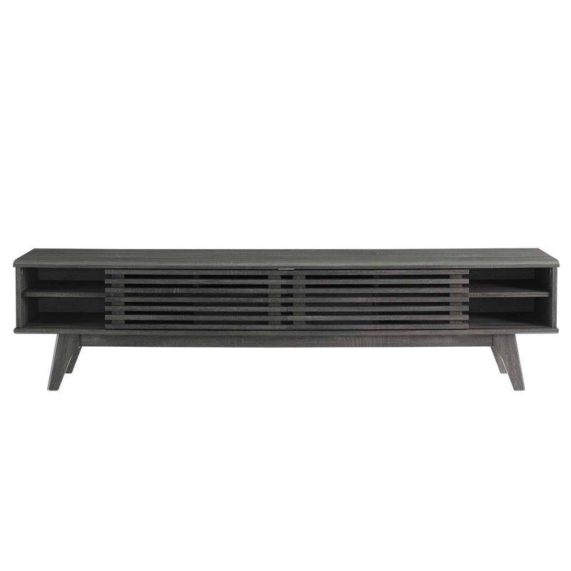 Mid-Century Charcoal 70" TV Console with Tapered Legs
