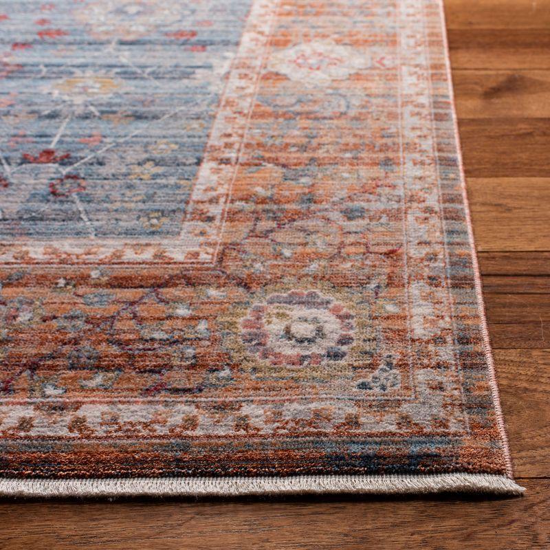 Kenitra Ivory and Blue Rectangular Synthetic Area Rug