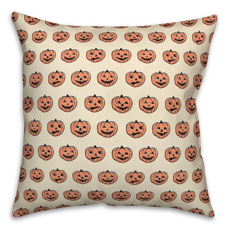 18'' Square Halloween Pumpkins Pattern Indoor/Outdoor Pillow