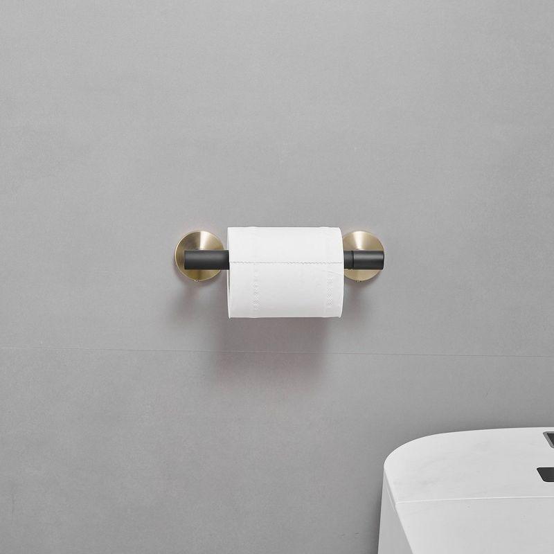 BWE Double Post Pivoting Wall Mounted Towel Bar Toilet Paper Holder