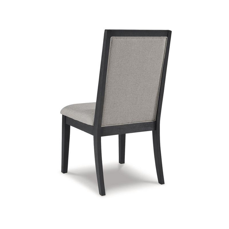 Signature Design by Ashley Foyland Dining Upholstered Side Chair, 2 Count, Black & Gray