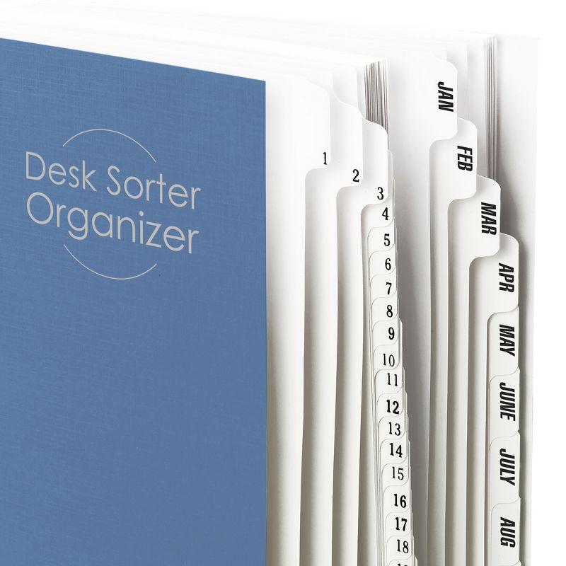 Smead Desk File/Sorter, Daily (1-31) and Monthly (Jan.-Dec.), 43 Dividers, Letter Size, Dark Blue (89235)