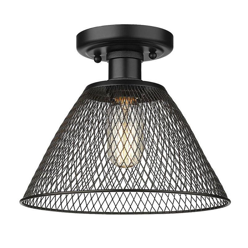 Golden Lighting Carver 1-Light Semi-flush in Matte Black