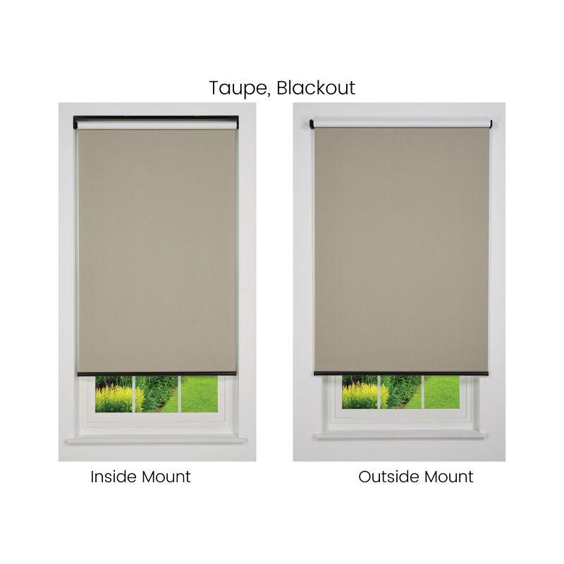 Linen Avenue Cordless Blackout Roller Shade, Beige and Taupe (Arrives 1/4" Narrower)