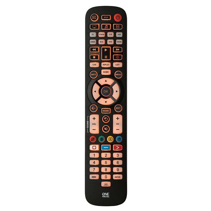 Essential 8-Device Black Universal Learning Remote Control