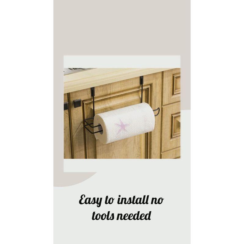 Basicwise Over The Cabinet Paper Towel Holder, Black